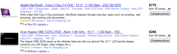 Google Shopping results for laptop
